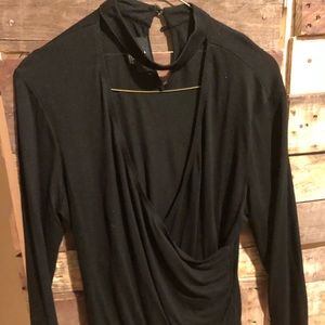 Long sleeve black blouse